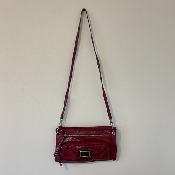 Nicole by Nicole Miller Shiny Red Cross Body Bag - Picture 2 of 16